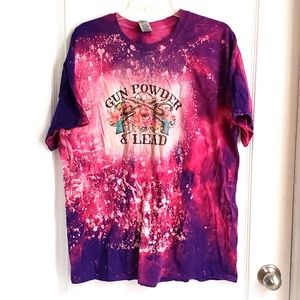 Gunpowder and Lead bleach and tiedye purple shirt